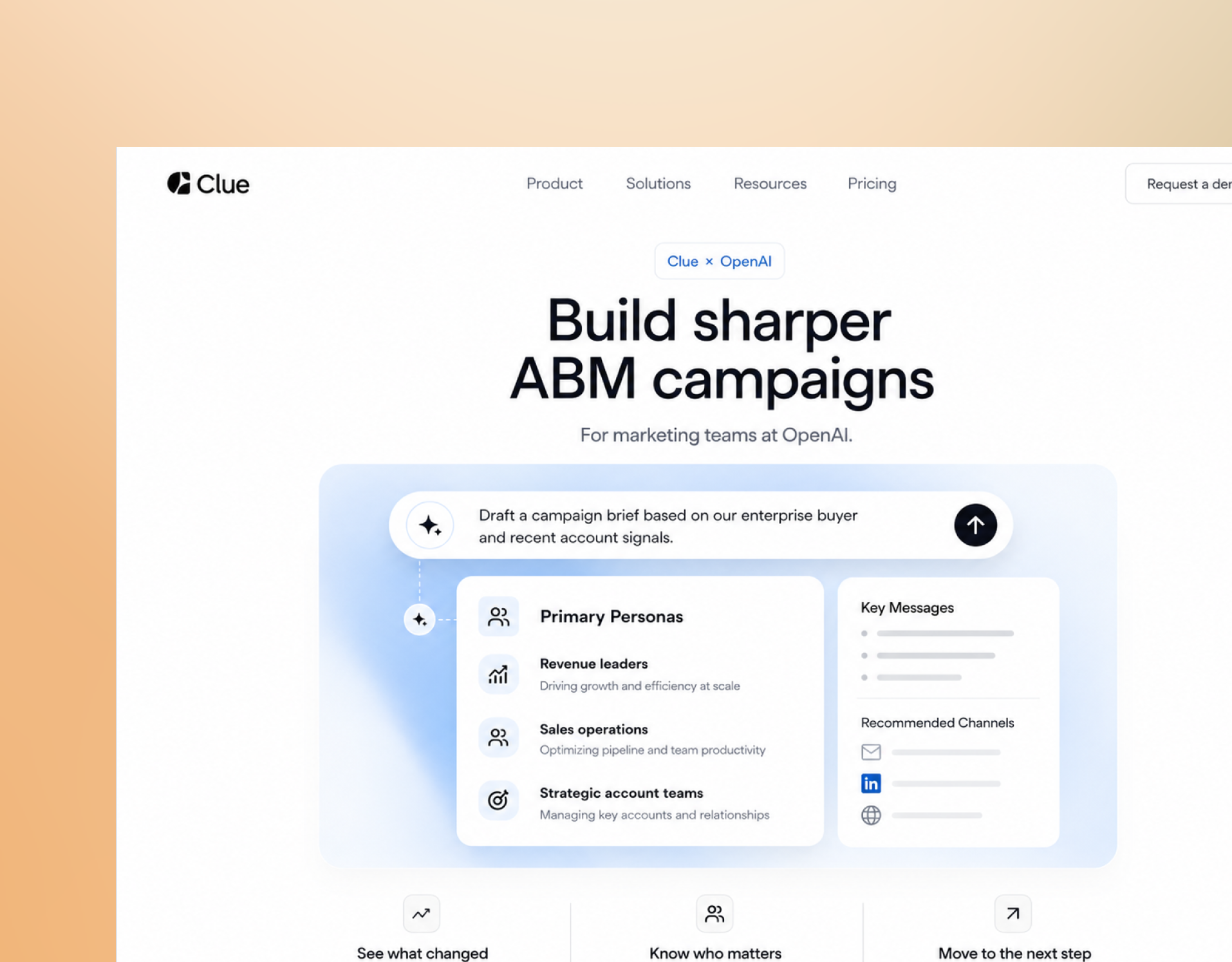 Personalized Clue microsite for an account