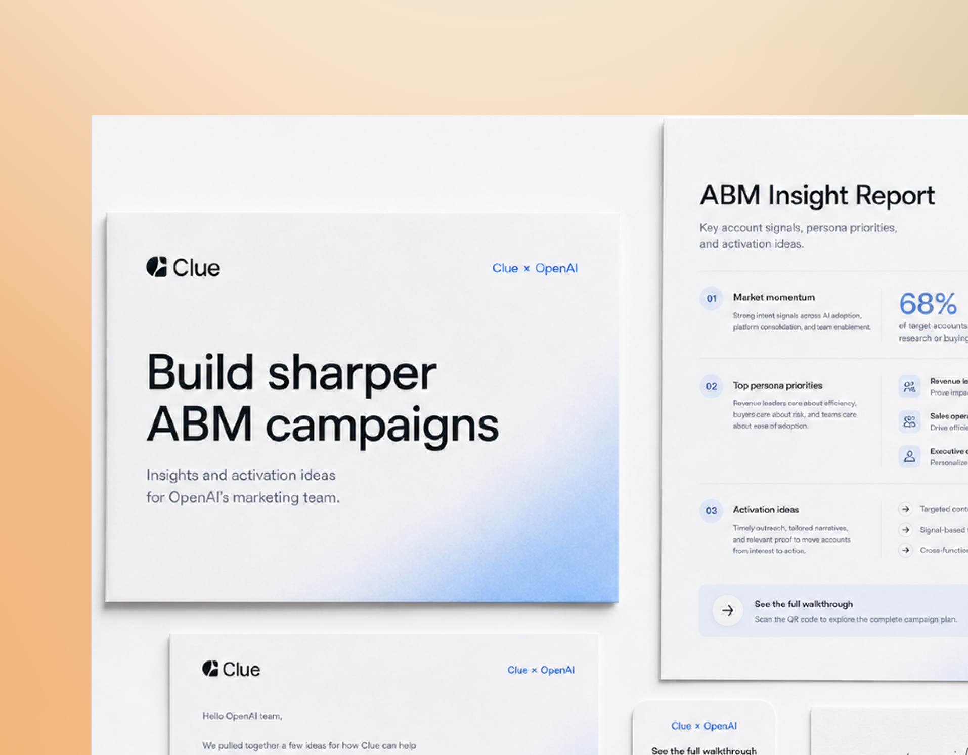 Clue direct mail and insight report concepts